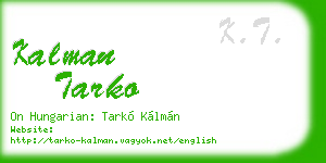 kalman tarko business card