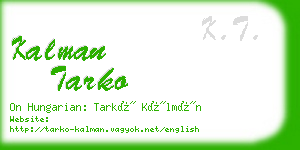kalman tarko business card
